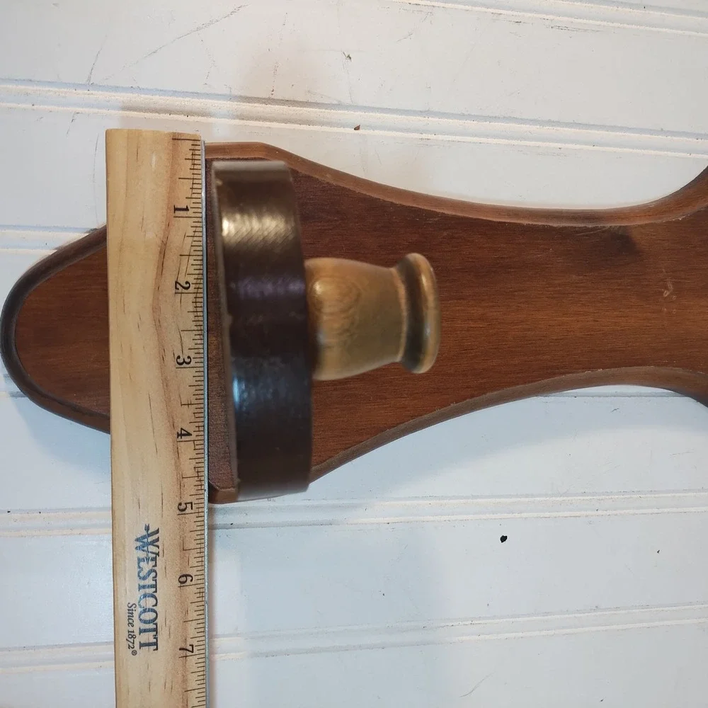 Pair Vintage Wood Heart Cutout Wall Sconces Candle Holders Farmhouse Cottage 15